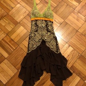 Sue Wong Beaded Ruffle Dress 6